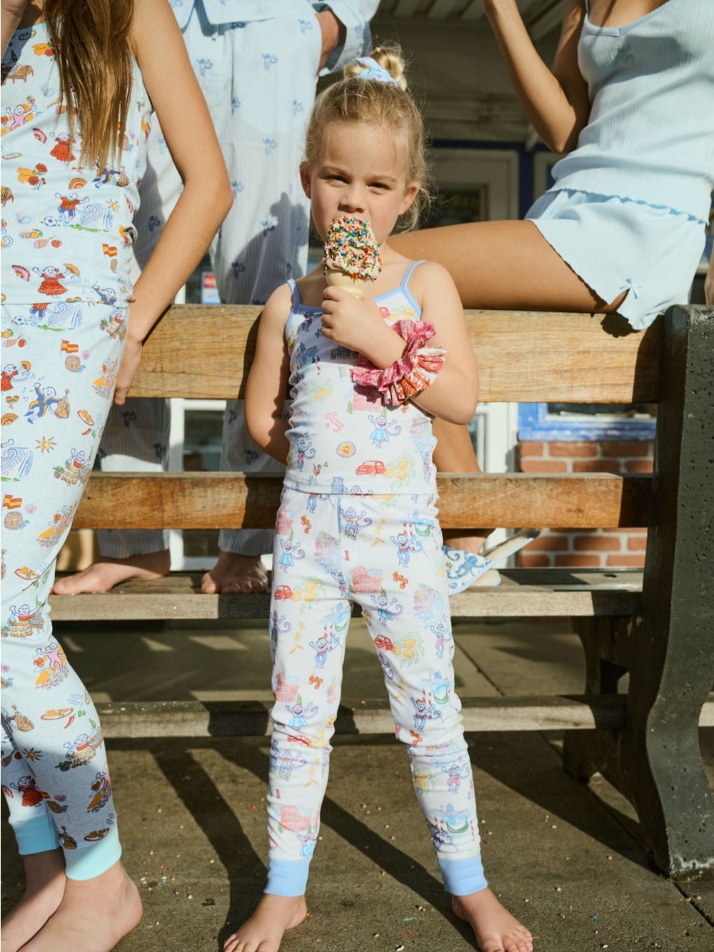 Kids Roller Rabbit Italy Monkey Print Pajama Set - Multicolor - Picture 2 of 3
